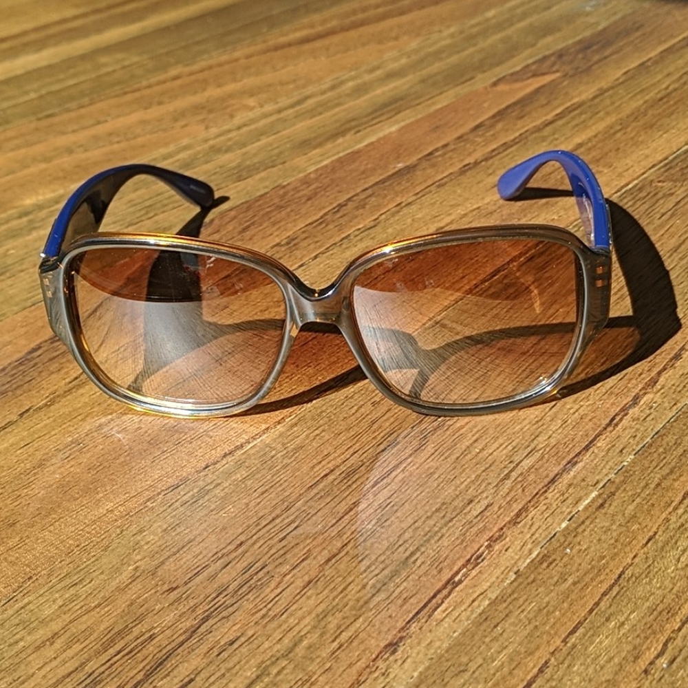 Marc By Marc Jacobs Two-Tone Brown & Blue Oversized Sunglasses